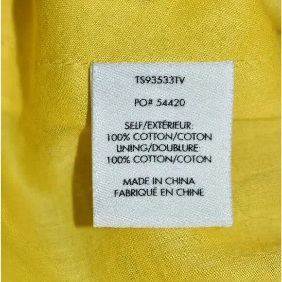 B0 DEREK LAM 10 CROSBY Marigold Cotton Ruffle Asymmetrical Hem Cami Dress Sz 4 - Picture 6 of 6